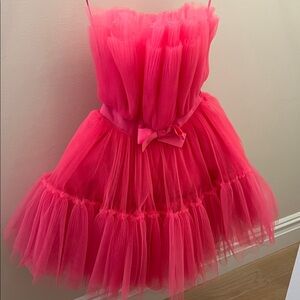Elegant Pink Tulle Mini Dress